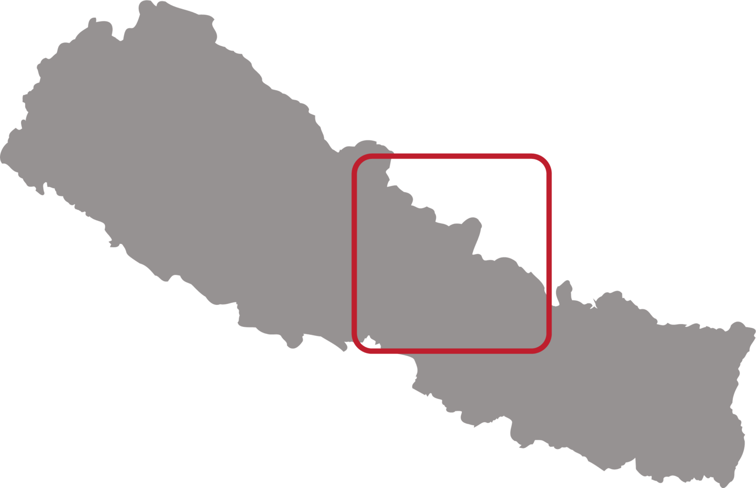 Map highlighting the Annapurna region of Nepal